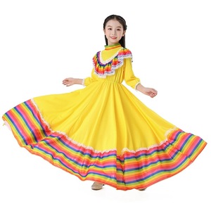Vestido Infantil <span class=keywords><strong>de</strong></span> Estilo Étnico Mexicano para <span class=keywords><strong>Halloween</strong></span> <span class=keywords><strong>y</strong></span> el Día <span class=keywords><strong>de</strong></span> <span class=keywords><strong>Muertos</strong></span>, Disfraz para Actuaciones - Product Image 4