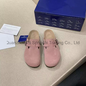 Nuevas tendencias 2026: Zuecos y mules unisex de diseñador de alta calidad en gamuza genuina, zuecos de corcho para mujer y pantuflas de cuero. - Product Image 4