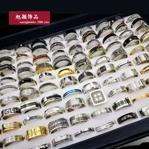 Bague en Acier Inoxydable Mixte pour Hommes <span class=keywords><strong>et</strong></span> Femmes, Vente en Gros Directe d'Usine 2023, Lots Assortis - Product Image 3