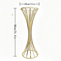 Nouveaux accessoires de décoration de mariage en fer électroplaqué doré, petites compositions florales de table de 80 cm WL-G026
