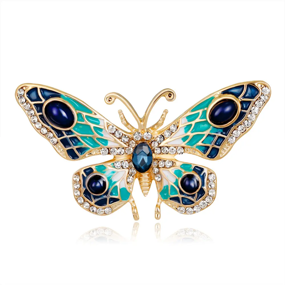 DRAG073 Korean Style Alloy Enamel Insect Butterfly Brooch Pin