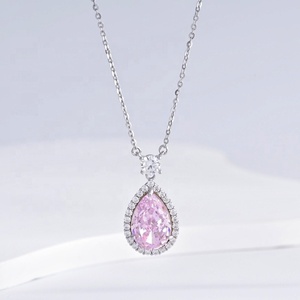 Collares de verano de plata 925 de alta calidad con piedra amarilla, colgante redondo de circonita cúbica con piedra de nacimiento colorida para niñas - Product Image 3