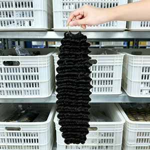 Extensiones de Cabello Humano Virgen Brasileño para Crochet, Pre-Enlazadas, Ondas Profundas, Nudo Milagroso, Sin Procesar - Product Image 4