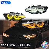 Phares LED Angel Eye à 3 couleurs commutables WLJ pour BMW F30 F35 V3, boîtier argenté d'origine, ensemble de phares, plug and play