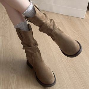 Bottines plateforme tendance pour femmes, style polyvalent et décontracté, semelle épaisse pour augmenter la taille et fonction antidérapante - Product Image 5