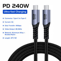 Câble USB4 multifonction Type C, charge rapide PD 240W, câble d'affichage vidéo 8K60Hz pour iPhone 17, MacBook Pro Air, manette de jeu, SSD