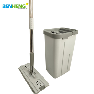 Mopa plana Zetter Rusia con sistema de <span class=keywords><strong>exprimido</strong></span> manos libres y cubo, 2 paños para limpieza de suelos del hogar - Product Image 5