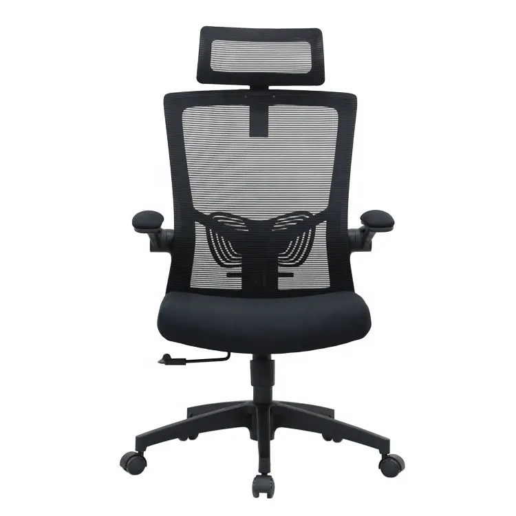 Flip-up arms mesh chair high back comfort ergonomic swivel office chair for adult computer racing chair