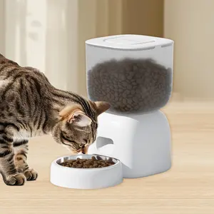 Petwant 3L 자가 수유 애완 동물 개 피더 시간 10S 음성 녹음기 이중 전원 공급 장치 자동 고양이 사료 디스펜서