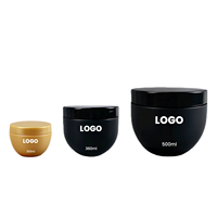 Pots cosmétiques en plastique HDPE givrés avec couvercles pour beurre corporel, gommage, crème visage, crème capillaire – 250 ml, 360 ml, 500 ml