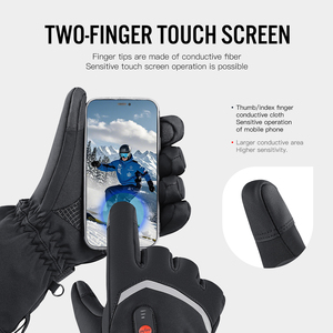 <span class=keywords><strong>Gants</strong></span> <span class=keywords><strong>chauffants</strong></span> électriques pour hommes, en nylon, pour snowboard, moto, motoneige, chauds, imperméables, rechargeables, antidérapants, avec fermeture éclair - Product Image 4