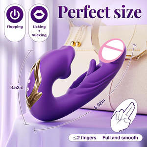 3-in-1 Hohlvibrator mit Klappfunktion für G-Punkt, Zungenleck-, Beiß- und Klatschfunktion, Klitorisstimulation, Sexspielzeug - Product Image 4
