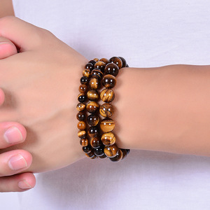 Nueva Pulsera de Cuentas Hechas a Mano con Piedra de Ojo de Tigre Natural, Joyería Unisex - Product Image 1