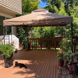 Couvercle supérieur de gazebo kaki imperméable et écologique à deux niveaux pour le barbecue extérieur et l'<span class=keywords><strong>abri</strong></span> du grill dans le <span class=keywords><strong>jardin</strong></span> de l'arrière-cour. - Product Image 3