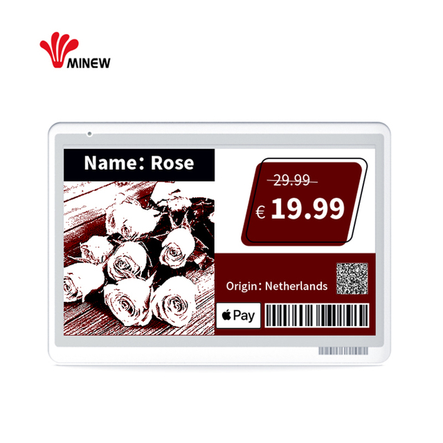 7.5 Supermarket Pricetag Esl Display Ble Products Digital Epaper Display Price Tag Sticker Electronic Shelf Label for Warehouse