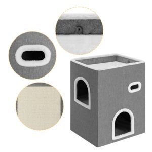 Venta caliente plegable escondite Vertical de 3 capas Kitty Condo plegable comodidad lana mascota <span class=keywords><strong>cueva</strong></span> cubo duradero <span class=keywords><strong>gato</strong></span> <span class=keywords><strong>casa</strong></span> - Product Image 4
