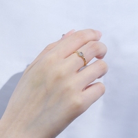 Bague géométrique en argent sterling 925 plaqué or 14 carats avec pierre précieuse naturelle aigue-marine