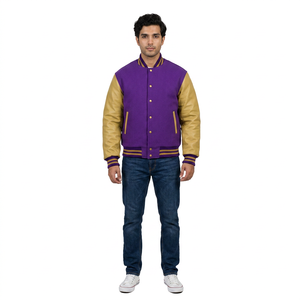 Custom Vintage Embroidered Stand Front College <b>Baseball</b> Rider Bomber Varsity <b>Jacket</b> <b>for</b> <b>Men</b> Street Wear School Uniform OEM - Product Image 1