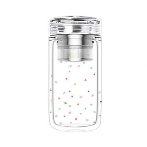 <b>Large</b> Capacity Borosilicate Double Wall Glass <b>Cup</b> Portable Star Mug Heat Insulated <b>Tea</b> <b>Cup</b> for Women Men Office - Product Image 4