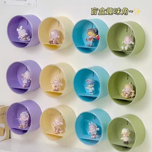 Étagère murale circulaire pour figurines de blind box et petits ornements, couleur unie 240323 - Product Image 3