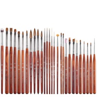 Prix de gros Manche en bois rouge et cheveux en nylon PP Mini pinceau angulaire de haute qualité par le fournisseur de brosses à ongles BW19-7