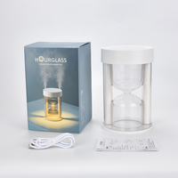 Humidificateur d'air miniature portable double lumière sablier H2O pour chambre à coucher, avec fonction de refroidissement nocturne et éclairage USB