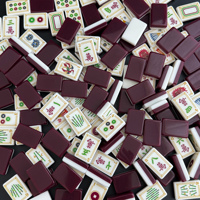 HIMORE Juego de Fichas de Mahjong Americanas de Lujo de 4 Capas de Acrílico Morado, Estilo Moderno, para Entretenimiento en Piscinas