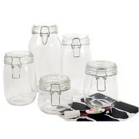 Pot à large ouverture 100 ml, fabrication artisanale, récipient en verre hermétique pour le stockage des aliments, fruits, haricots, rangement de cuisine, bouteille de tri, 200 500 1000 2000 ml