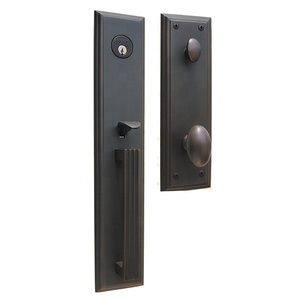 Poignée de porte extérieure de luxe en bois, style européen, en cuivre massif plaqué or 24 carats, grande poignée pour porte ouverte - Product Image 5