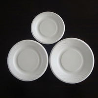 Ensemble de vaisselle en bambou compostable biodégradable jetable accessoire de couvercle de sécurité alimentaire pour hôtels et fêtes fabriqué à partir d'assiettes en papier