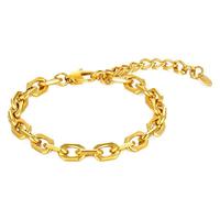 Bracelet unisexe tendance en acier inoxydable électroplaqué avec fermoir fer à cheval, perles décoratives et anneau ovale, idéal pour les soirées et le quotidien