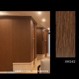 Stiker dinding vinil motif kayu, perekat tahan air, film dekoratif furnitur rumah