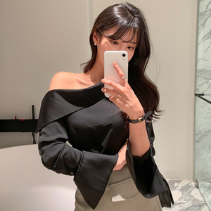 Grosir blus wanita lengan panjang, blus wanita lengan panjang, bahu terbuka, temperamen, musim semi dan musim panas, 2022 - Product Image 2