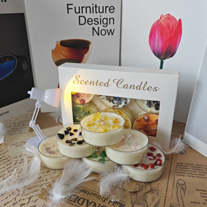 Ensemble de bougies parfumées cire de thé fleur séchée longeron cire de soja coffret cadeau couleur paillettes coffret cadeau transfrontalier - Product Image 5