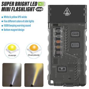 Linterna LED UV EDC con Clip para Gorra, Lámpara de Trabajo Magnética, Recargable Tipo-C, Linterna de Bolsillo para Camping - Product Image 2