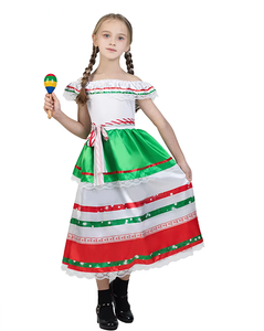 Halloween Costumes for Girls <strong>Mexican</strong> Party <strong>Dresses</strong> Role-Playing Costumes Stage Performance Attire Polyester Material - Product Image 1