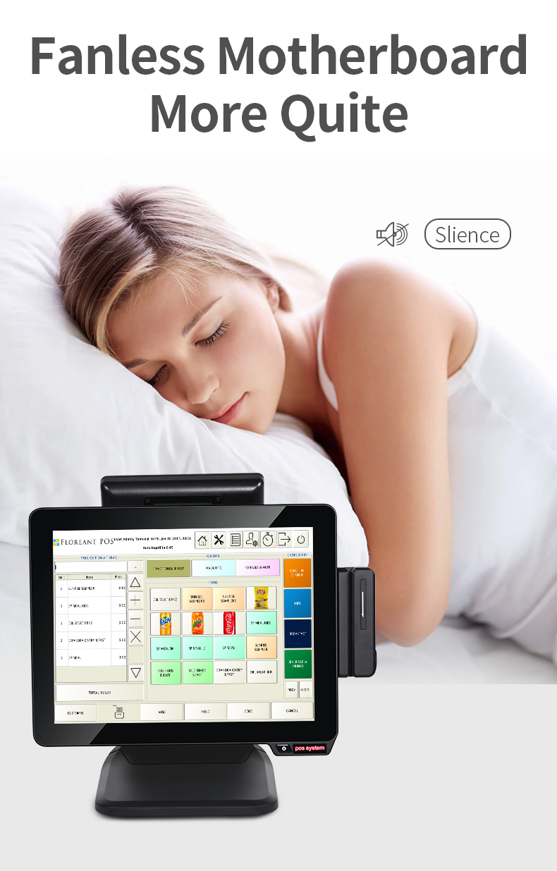 3years warranty 15inch aluminium alloy shell touch all in one Fanless Pos systems for store