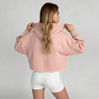 Sweat-shirts à capuche surdimensionnés pour femmes, imprimés sur mesure sur le devant, effet délavé, broderie 3D, pour l'automne et l'hiver, yoga, gym, entraînement