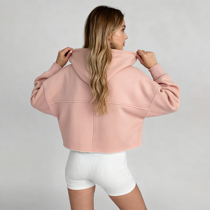 Sudadera con Capucha para Mujer, Personalizada con Logotipo, Estilo Holgado, Lavado Ácido, Bordado 3D, para Invierno, Yoga, <span class=keywords><strong>Gimnasio</strong></span> y Entrenamiento - Product Image 4