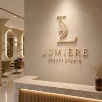 Enseigne lumineuse personnalisée pour salon de beauté, signalétique rétroéclairée LED, enseigne commerciale en métal sur mesure, logo 3D lumineux mural pour la décoration de magasin