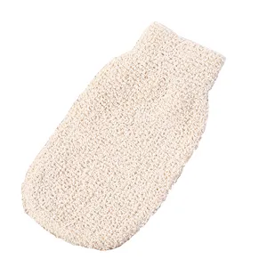 Custom 100% Natuurlijke Hennep Fiber Bad Handschoenen Met Katoenen Touw Exfoliërende Loofah Bad Mitts Douche Scrub Bad Cleaner Handschoen