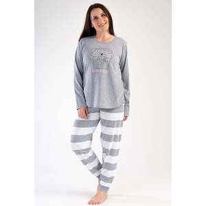 KADIN P.SUPREM XXL O YAKA UZUN KOL ETEGI OVAL MANSETLI PIJAMA TAKIM - สีเทาผสมสี - สีเทาผสมสี - Product Image 1