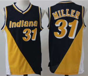 <span class=keywords><strong>Reggie</strong></span> Miller Indiana throwback Jerseys #31 Reginald Wayne Miller kinh điển gỗ cứng Retro khâu USA bóng rổ jersey-hải Quân - Product Image 4