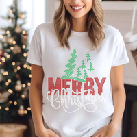 Design de transfert thermique personnalisé « Believe Merry Christmas » en strass – Transfert thermique en cristal à dos plat pour T-shirts