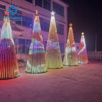 ANPU Outdoor Programmierbare RGB-Lichtshow Kegel-Weihnachtsbaum-Motiv-Beleuchtung