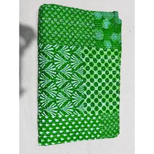Traditional Cotton Kantha Quilt Bedspread Featuring Hand Block <b>Printed</b> Artwork And Timeless Stitch Design <b>For</b> Cozy <b>Bedroom</b> - Product Image 3