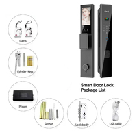 Cerradura Inteligente TYSH con Detección de Movimiento y Alarma, con Wi-Fi, Cámara de Empujar y Tirar, Desbloqueo por Huella Dactilar para Puertas de Madera