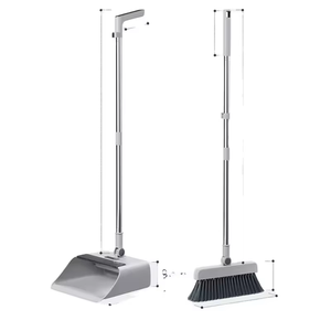 Eco Friendly <strong>Boom</strong> and Dustpan Set for Home Household Floor Cleaning Upright Stand up Sweeper Broom Windproof Teeth Design - Product Image 2