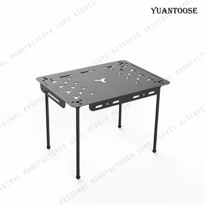 Outdoor Aluminum Spliced Folding Picnic Camping Table With Side Hanging Hole Design