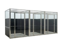 Grand chenil extérieur de luxe pour chiens en acier inoxydable, cage commerciale pour chiens, chenils d'hôtel pour chiens, mobilier pour hôtel pour animaux de compagnie